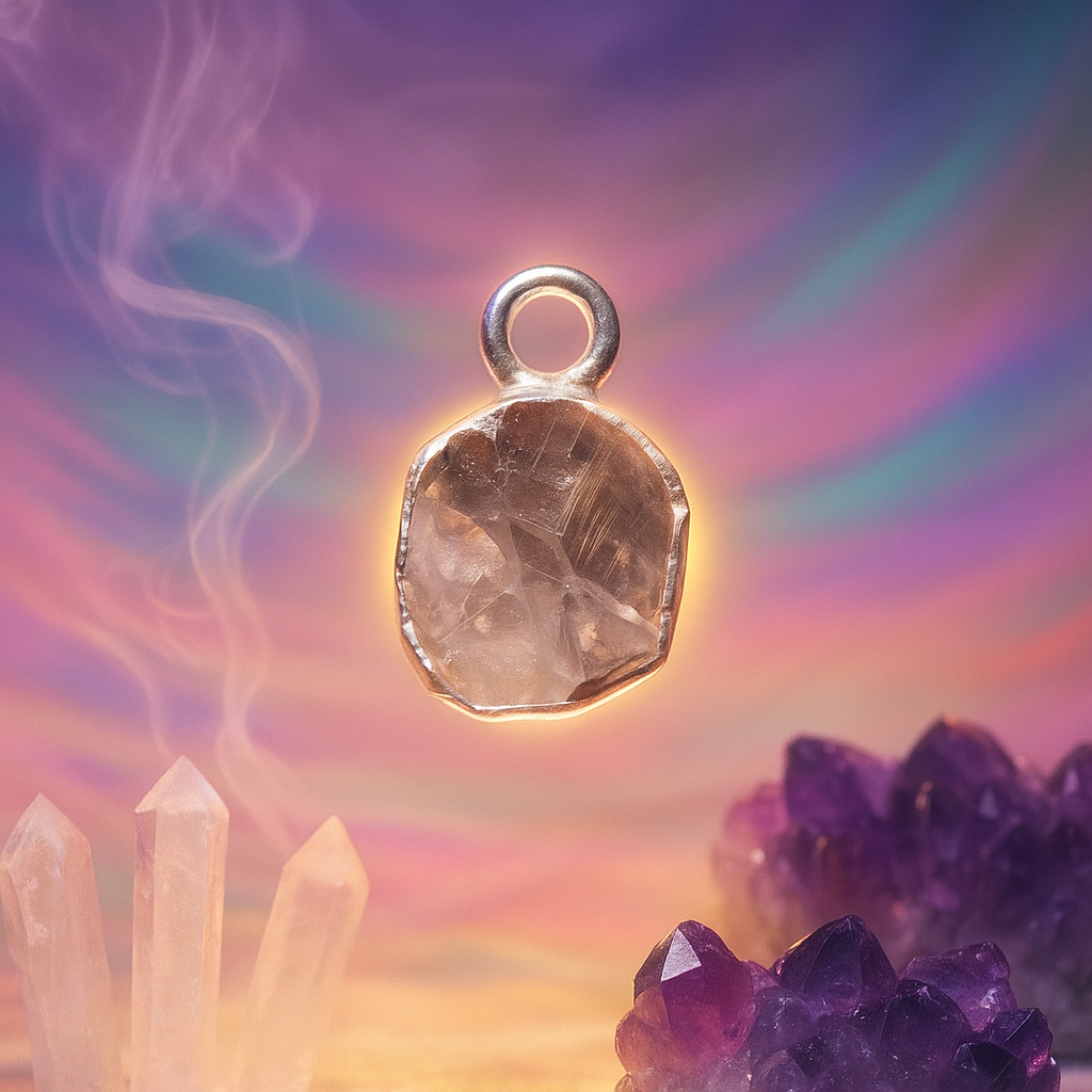 Raw Herkimer Diamond Pendant – Sterling Silver