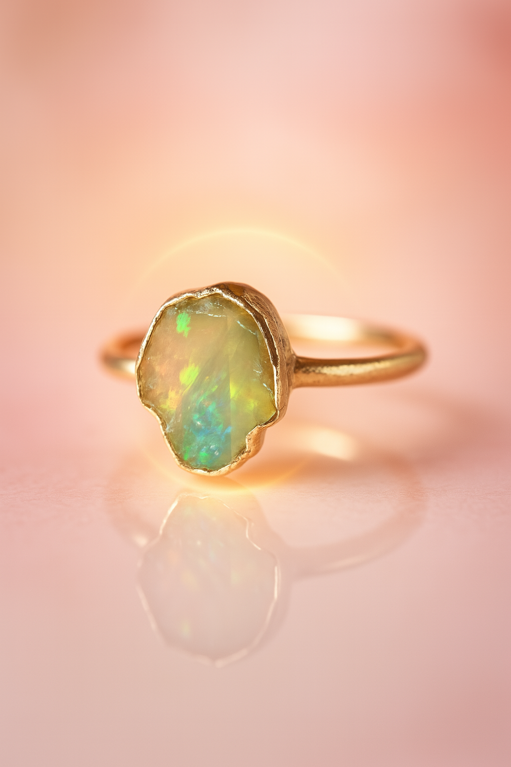 Raw Moonstone Handmade Adjustable Ring in Sterling Silver