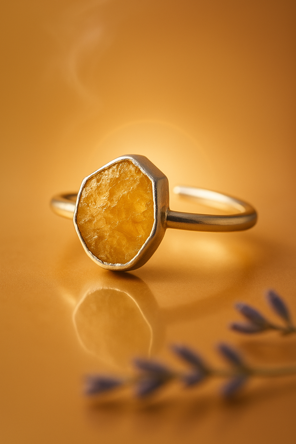 Raw Rose Quartz Handmade Adjustable Ring in Sterling Silver