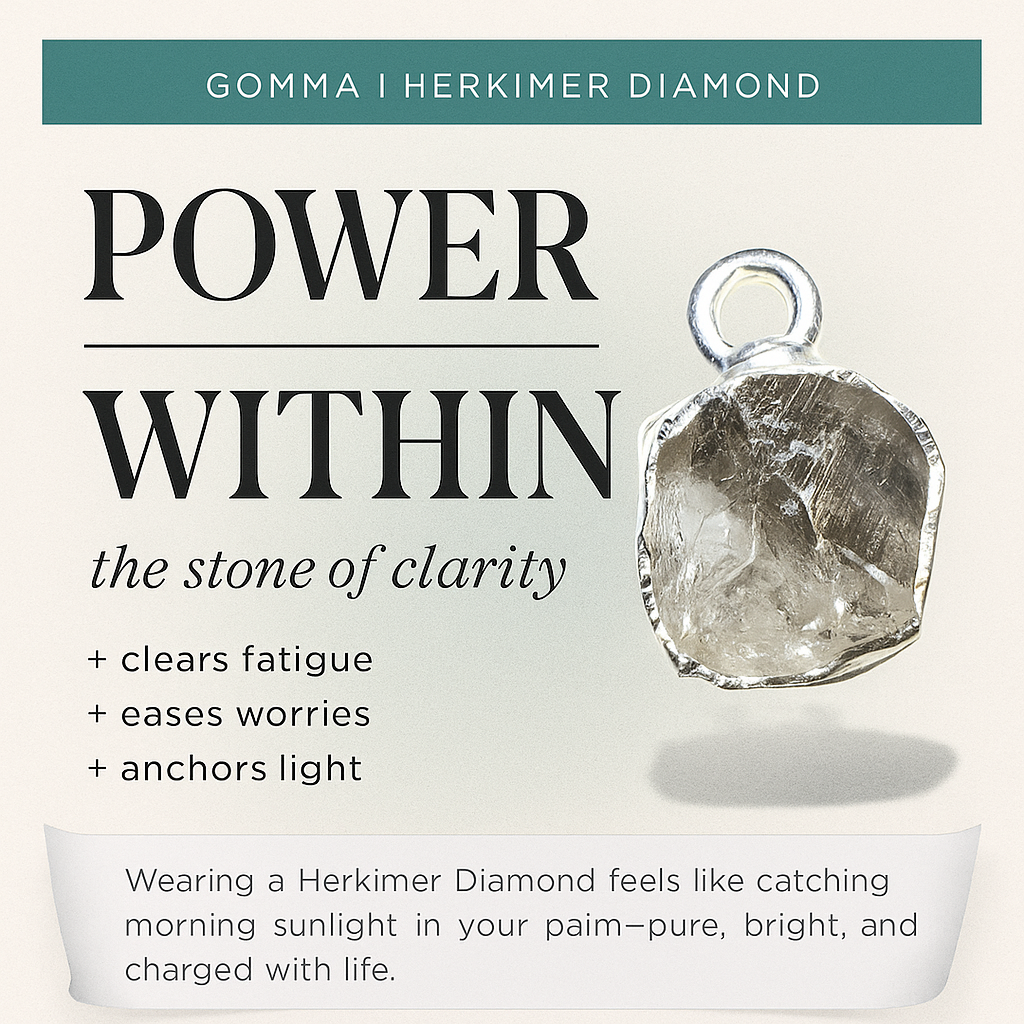 Raw Herkimer Diamond Pendant – Sterling Silver
