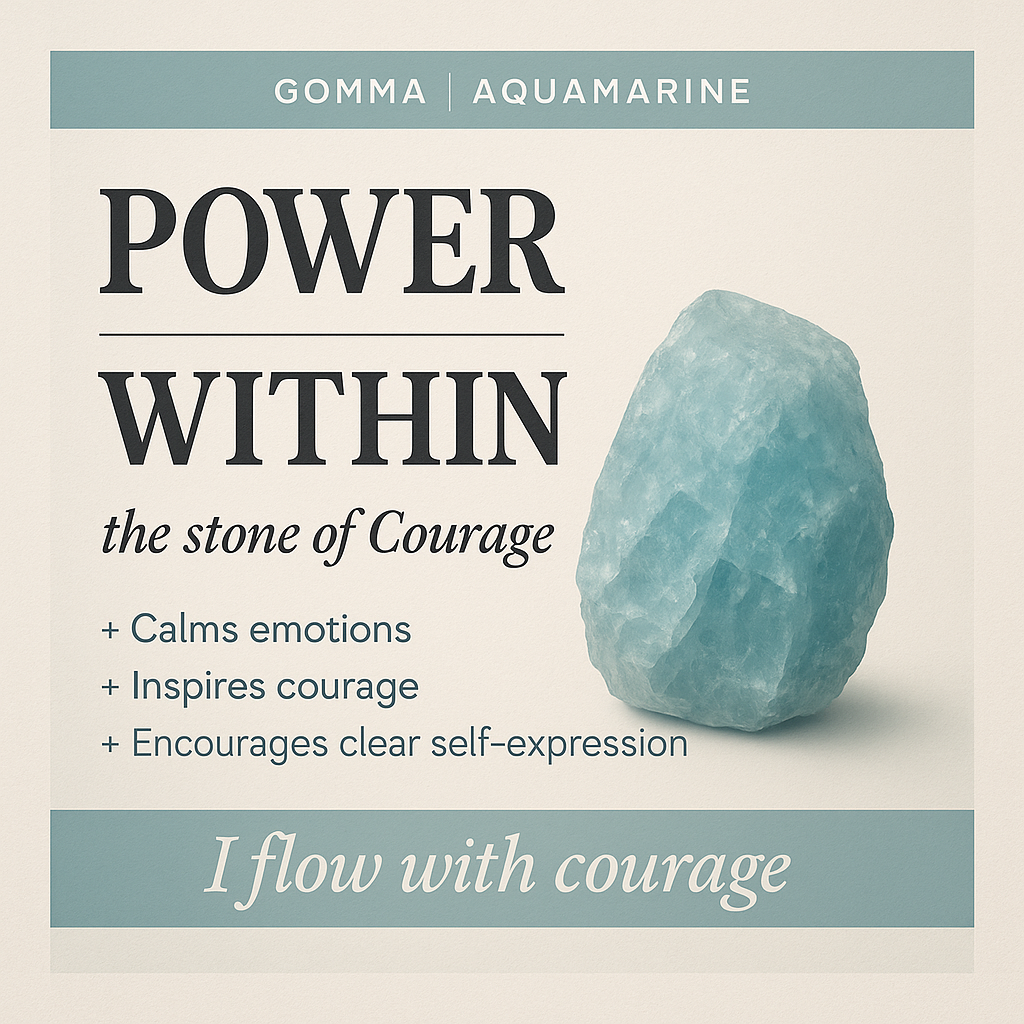 Raw Aquamarine Handmade Pendant in Sterling Silver