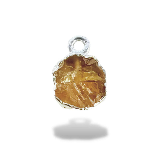 Raw Citrine Handmade Pendant in Sterling Silver