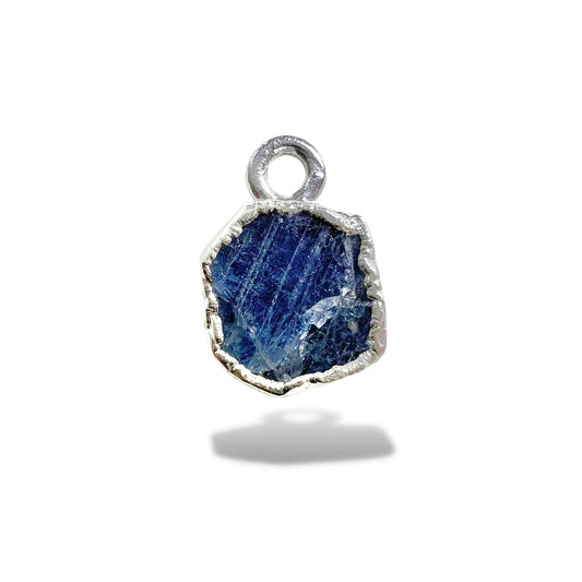 Raw Sapphire Handmade Pendant in Sterling Silver