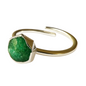Raw Emerald Adjustable Ring in Sterling Silver