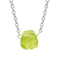 Raw Peridot Pendant & Chain – Sterling Silver