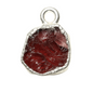 Raw Garnet Handmade Pendant in Sterling Silver