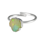 Raw Moonstone Handmade Adjustable Ring in Sterling Silver