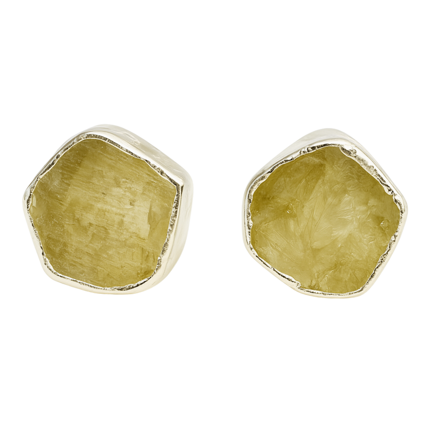 Raw Citrine Handmade Earrings in Sterling Silver