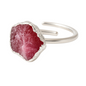Raw Ruby Handmade Adjustable Ring in Sterling Silver