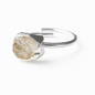 Raw Herkimer Diamond Handmade Adjustable Ring in Sterling Silver