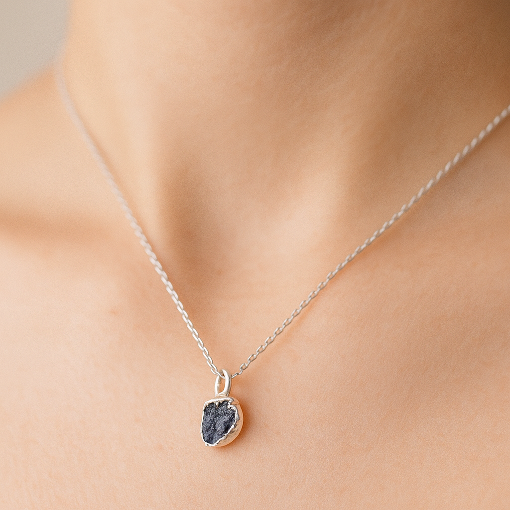 Raw Tanzanite Pendant with Sterling-Silver Chain