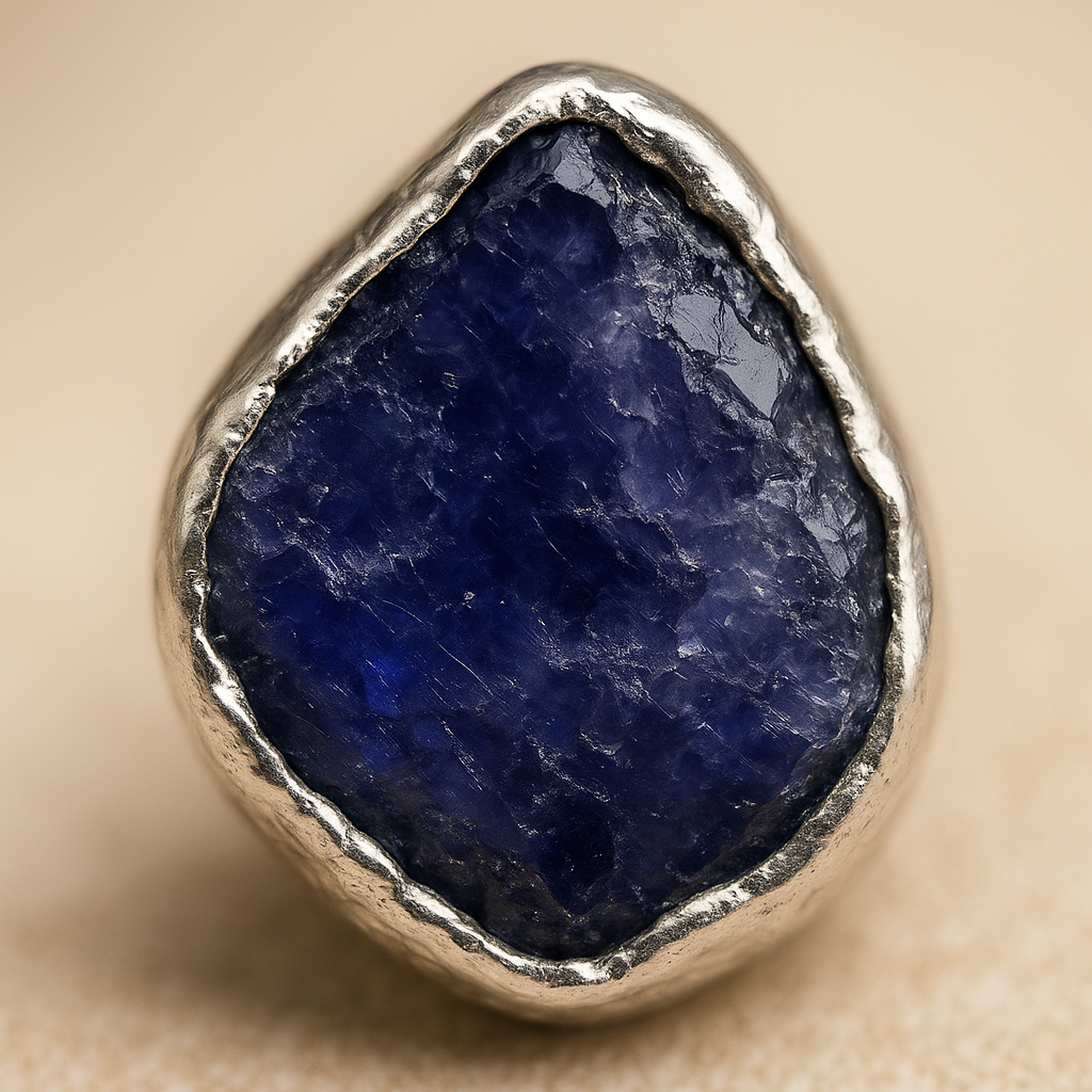 Raw Tanzanite Handmade Earrings in Sterling Silver