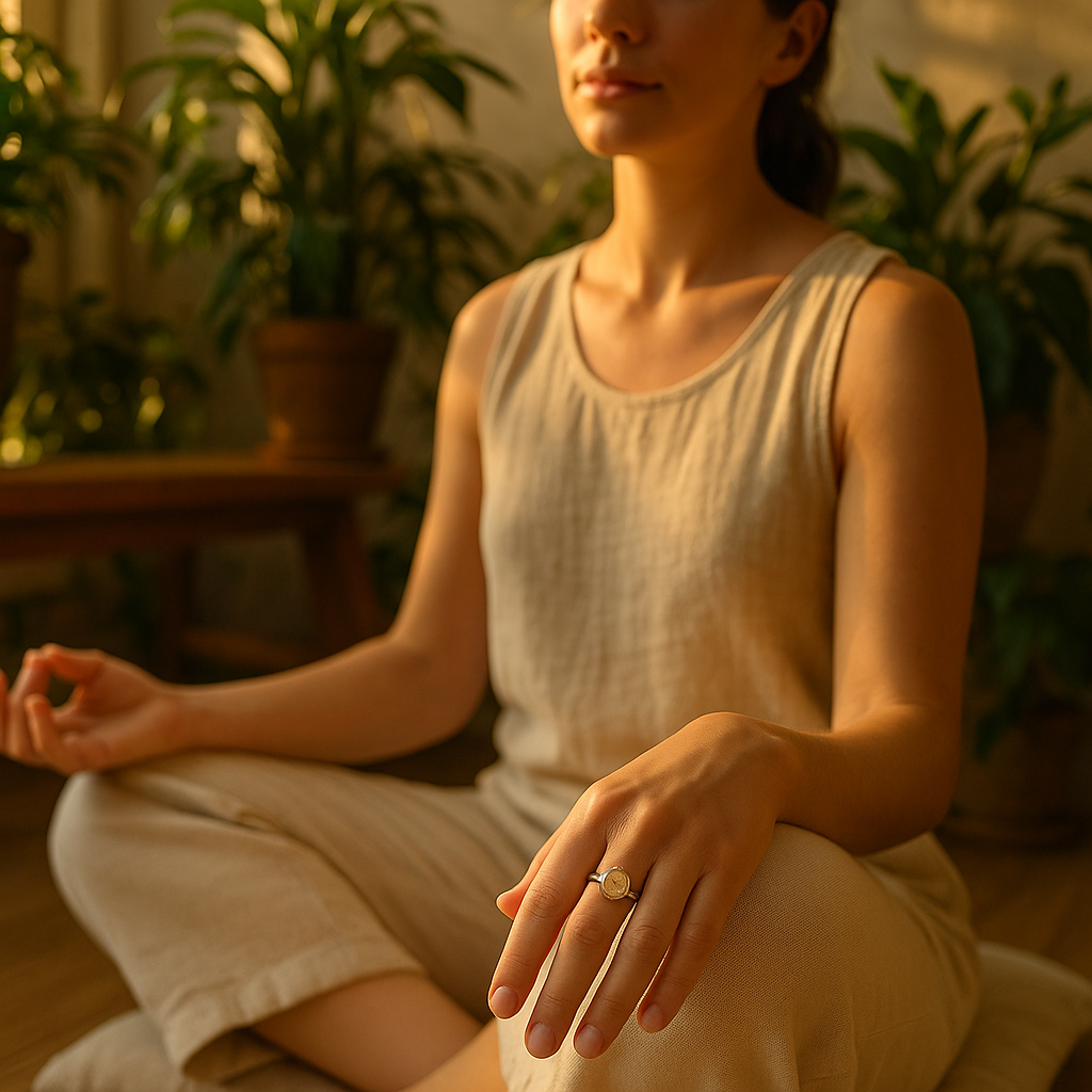 Raw Herkimer Diamond Handmade Adjustable Ring in Sterling Silver