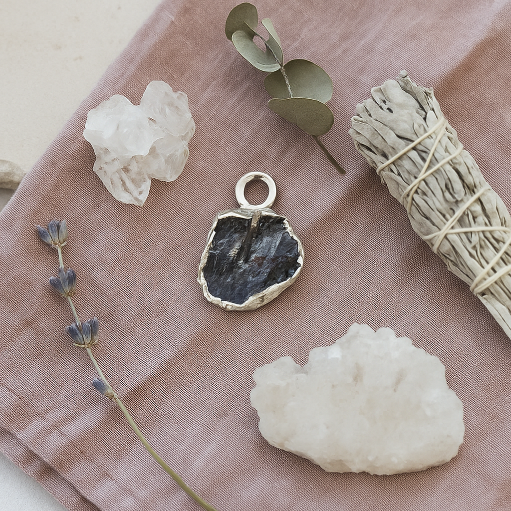 Raw Tanzanite Pendant with Sterling-Silver Chain