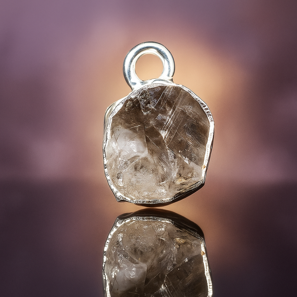 Raw Herkimer Diamond Pendant – Sterling Silver