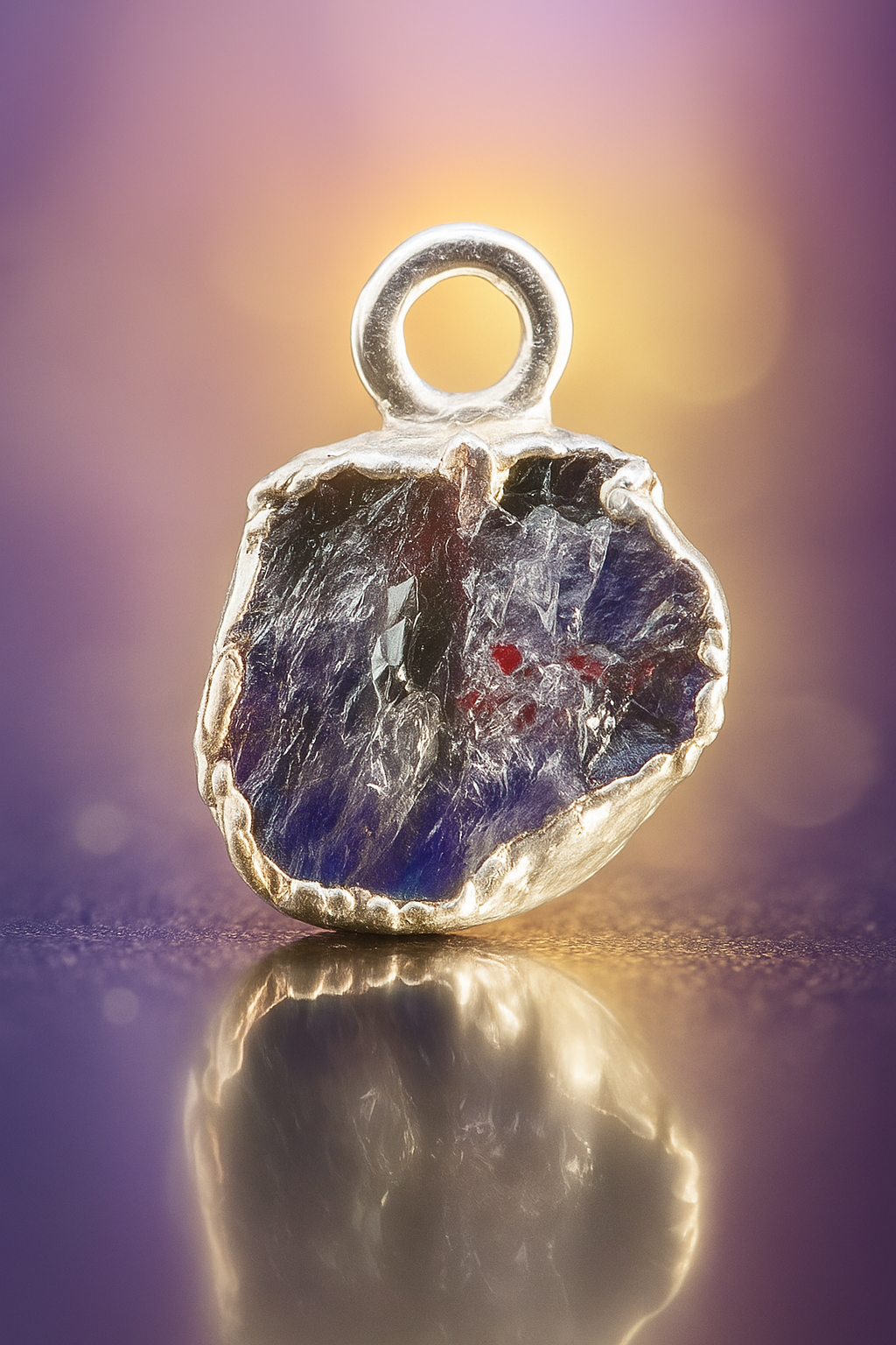 Raw Tanzanite Pendant with Sterling-Silver Chain