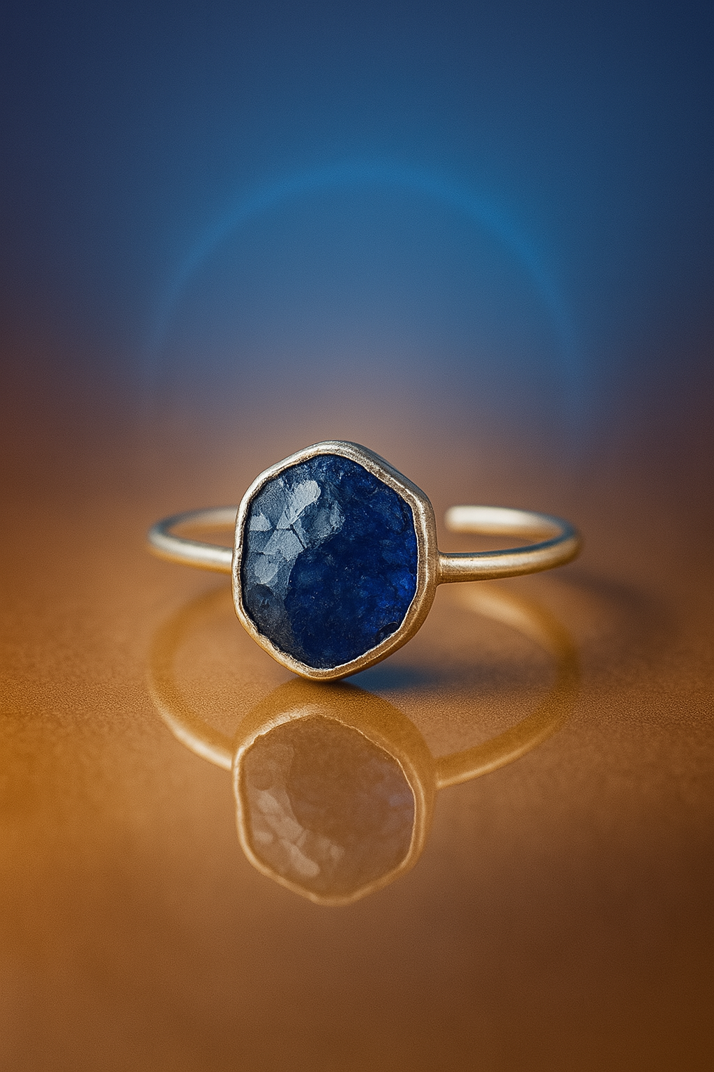 Raw Tanzanite Handmade Adjustable Ring in Sterling Silver