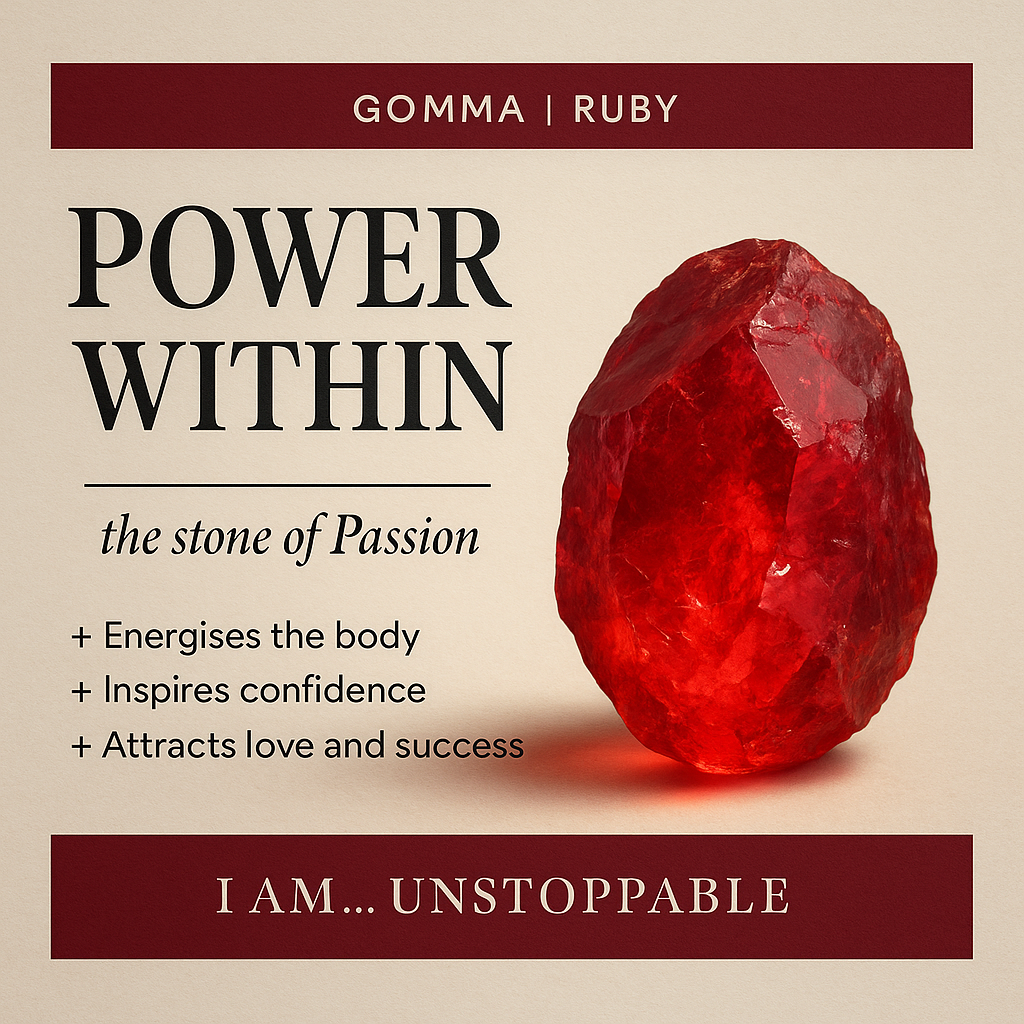 Raw Ruby Handmade Pendant with Chain in Sterling Silver