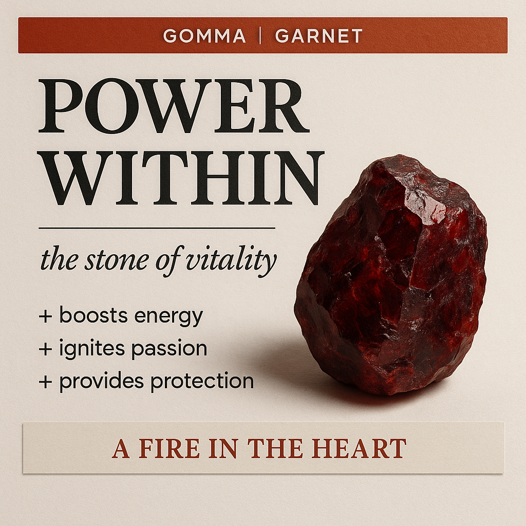 Raw Garnet Handmade Pendant in Sterling Silver