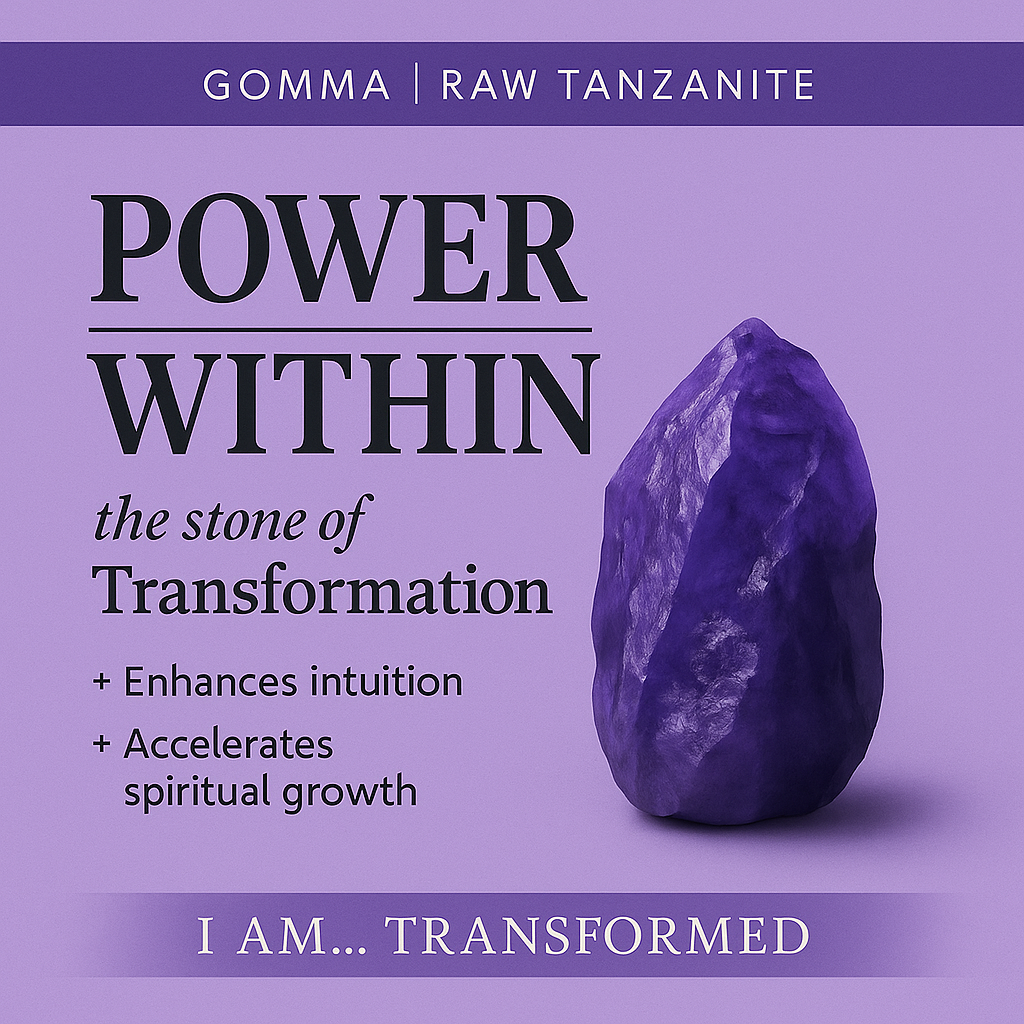 Raw Tanzanite Handmade Adjustable Ring in Sterling Silver