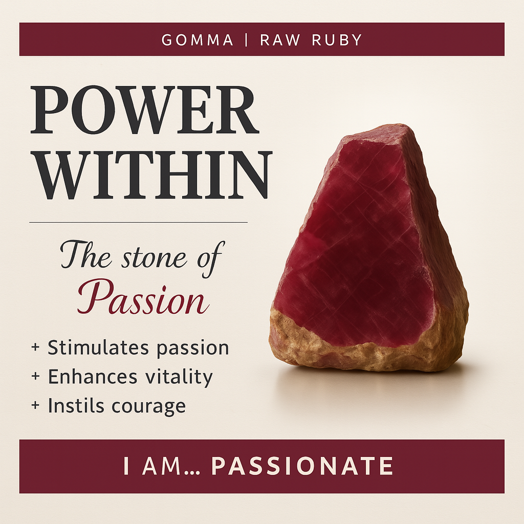 Raw Ruby Handmade Adjustable Ring in Sterling Silver