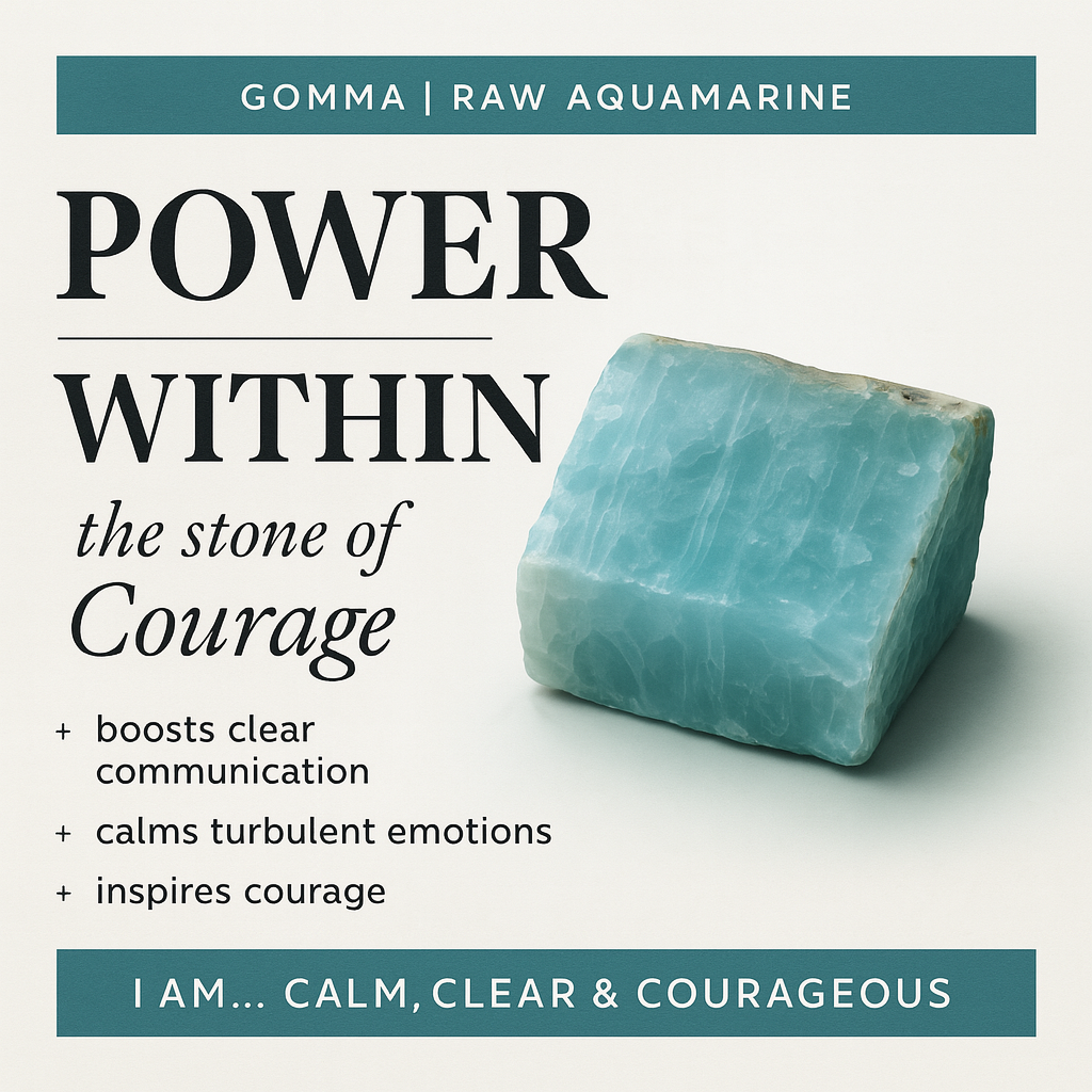 Raw Aquamarine Handmade Adjustable Ring in Sterling Silver