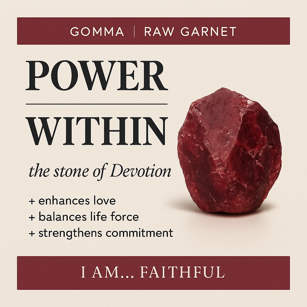 Raw Garnet Handmade Pendant with Chain in Sterling Silver