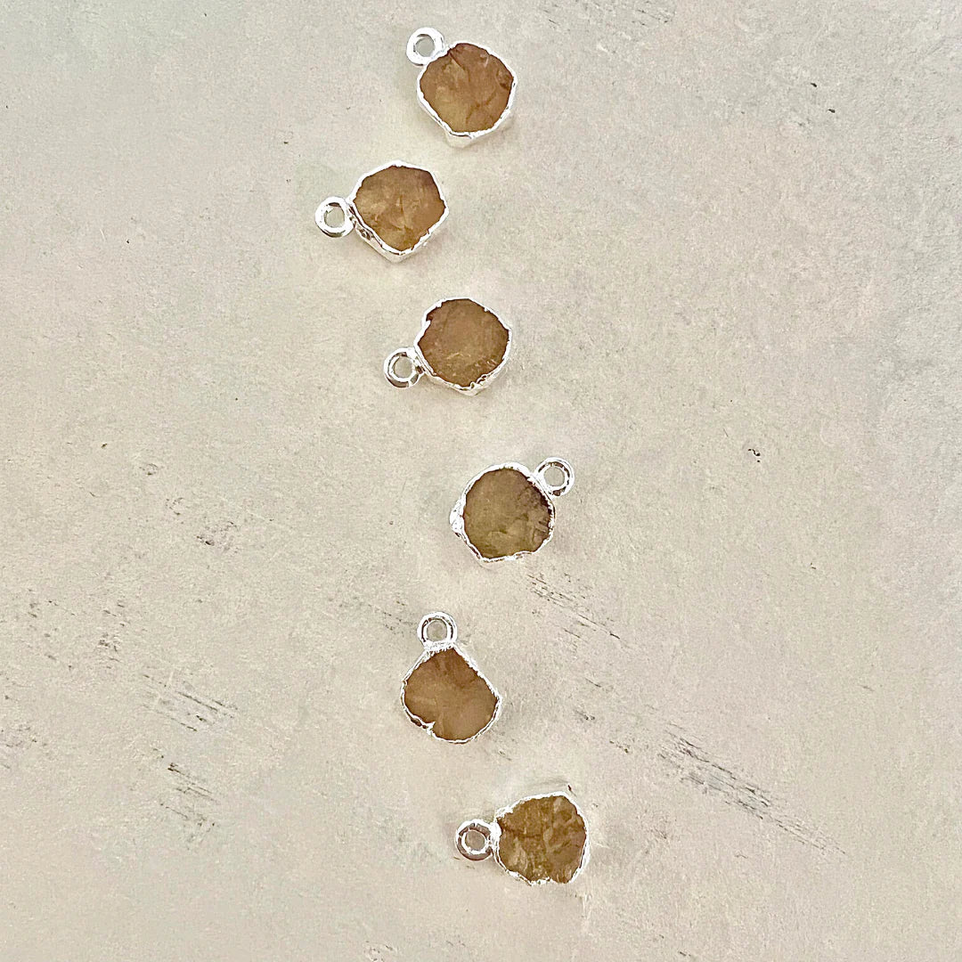 Raw Citrine Handmade Pendant in Sterling Silver